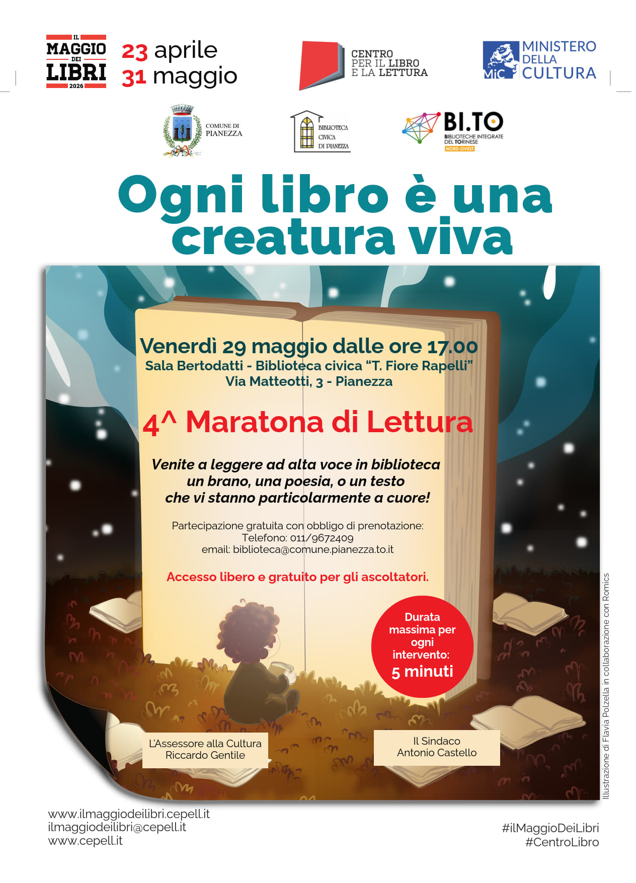 Locandina della 4^ Maratona di Lettura - Il Maggio dei Libri 2026