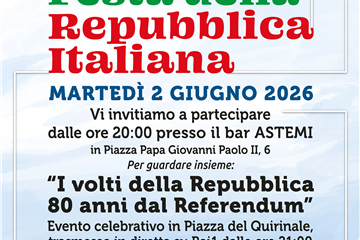 Locandina celebrativa dell'80esimo anniversario della Repubblica Italiana a Pianezza