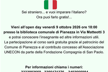 Locandina Open Day corso di italiano per stranieri - Associazione UNECON