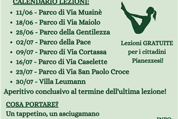 Locandina Pilates al Parco - Comune di Pianezza