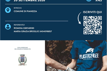 Locandina dell'evento Passeggiata Ecologica a Pianezza il 20 settembre 2026 organizzato da Plastic Free.