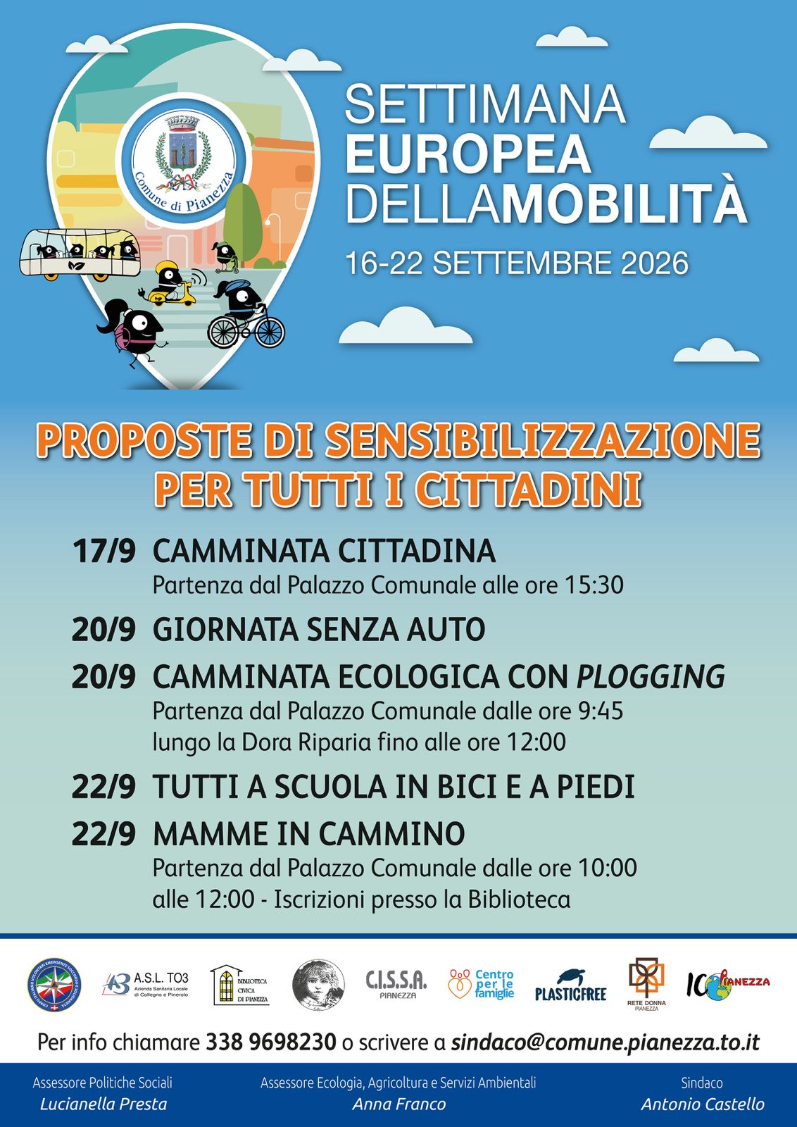 Locandina Settimana Europea della Mobilità 2026 - Comune di Pianezza